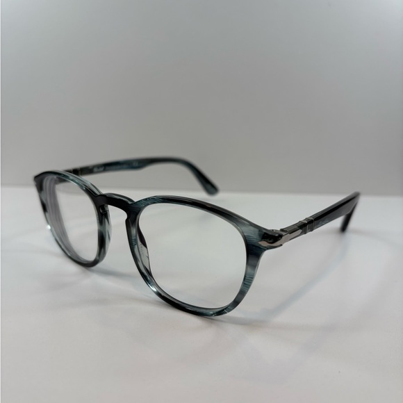 FRAMES ONLY - Persol PO3143-V 1051 Striped Grey Eyeglasses 49•21•145 - Picture 4 of 16